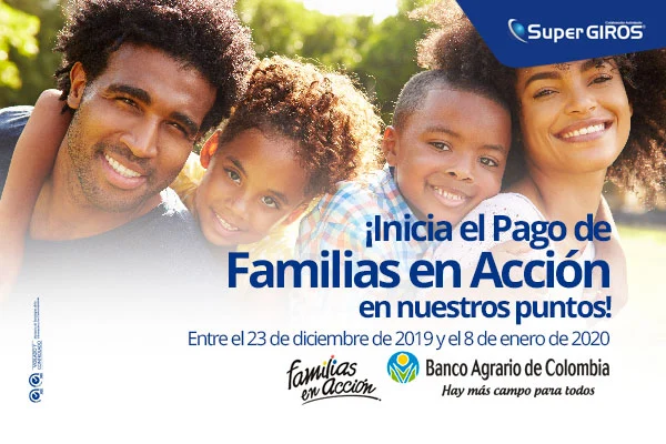 Pago de subsidios del programa Familias en Acción, habilitado en los puntos SuperGIROS